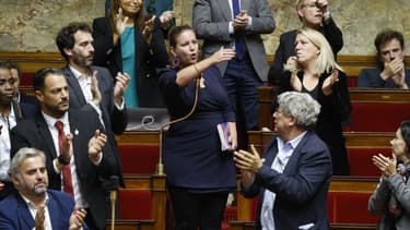 La présidente du groupe LFI Mathilde Panot à l'Assemblée nationale le 3 octobre 2022