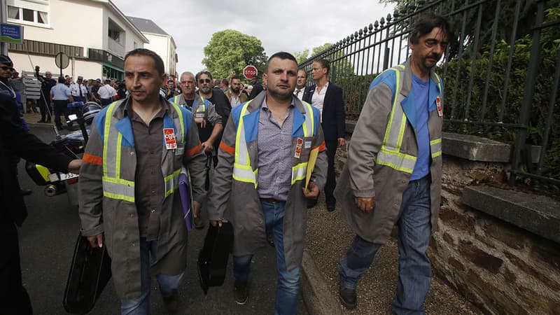 Les salariés de GM&amp;S, le 9 juin 2017.