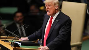 Donald Trump à la tribune de l'Assemblée générale des Nations unies, le 25 septembre 2018. - Spencer Platt - Gatty - AFP