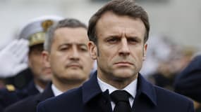 Emmanuel Macron rend hommage au soldat du GIGN tué en Guyane, le 31 mars 2023.