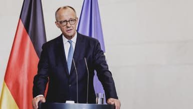 Le chancelier allemand Friedrich Merz lors d'une conférence de presse à Berlin, le 26 août 2025 (photo d'illustration). 
