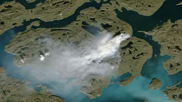 Image satellite de feux au Groenland en 2017