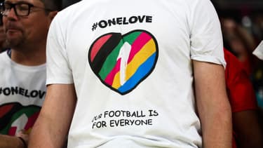 Un tee-shirt 'One Love' lors d'un match du Mondial 2022 au Qatar