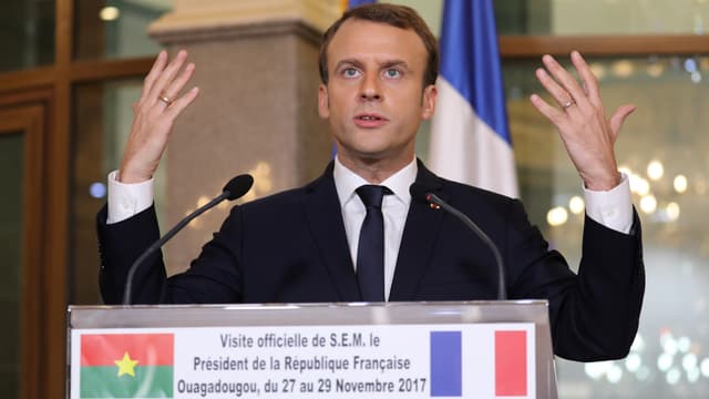 Emmanuel Macron, le 28 novembre 2017, à Ouagadougou.