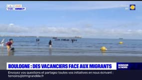Boulogne-sur-Mer: des vacanciers face aux migrants