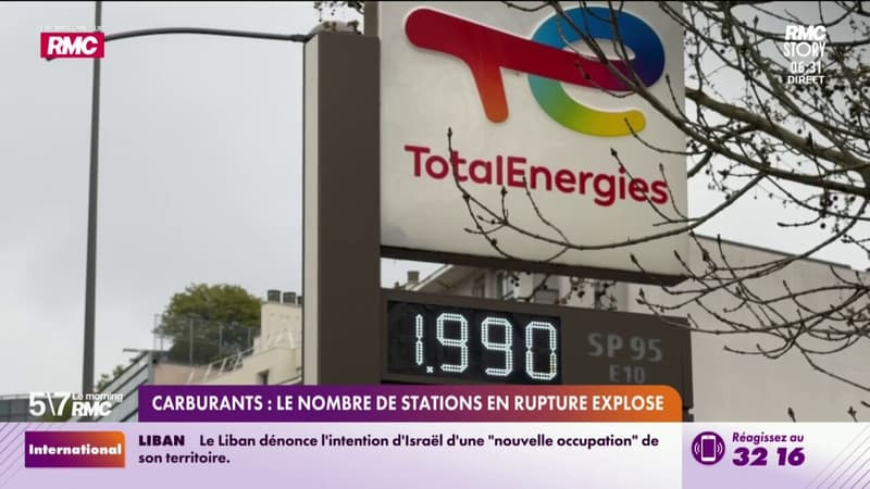 Info RMC / Carburants : le nombre de station en rupture explose