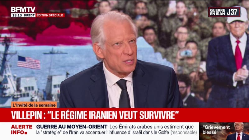 Iran: "La première préoccupation du régime, c'est de survivre", déclare Dominique de Villepin, ancien Premier ministre