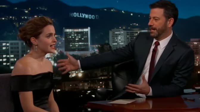 Emma Watson sur le plateau de Jimmy Kimmel
