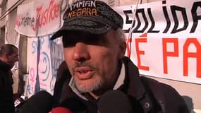 Serge Charnay, le père qui était monté en haut d'une grue, lors de la manifestation pour les droits des pères mercredi à Nantes.