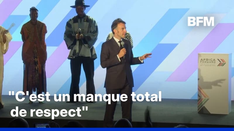 Emmanuel Macron s'énerve et veut "rétablir l'ordre" lors d'une conférence sur la culture au Kenya