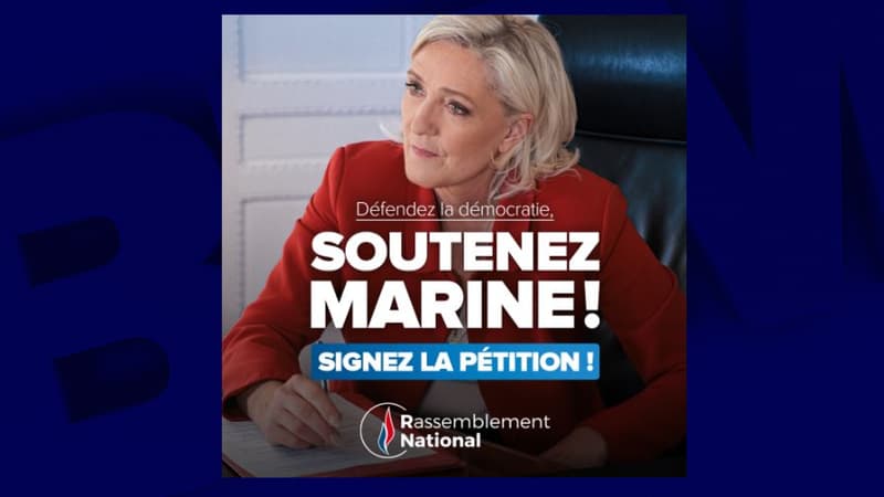 Peine d'inéligibilité requise contre Marine Le Pen: le RN lance une pétition pour 