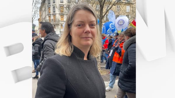 Blandine, fonctionnaire de 45 ans, manifeste contre la réforme des retraites à Paris