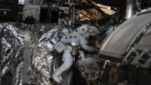 Luca Parmitano, lors d'une mission dans l'espace.