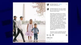 Deux enfants américains étaient photographiés à Washington ce lundi 31 mars, lorsque l'ancien dirigeant Barack Obama est apparu en arrière-plan.