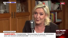 Marine Le Pen affirme qu'elle règlera "le problème de l'immigration et du communautarisme" si elle est élue