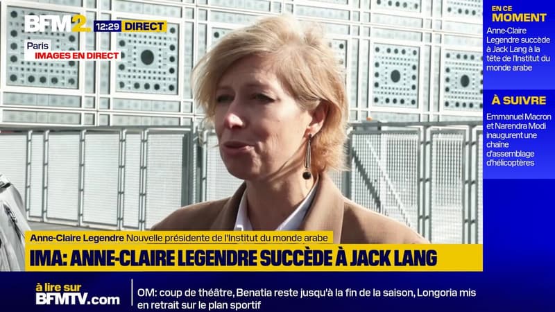 Institut du monde arabe: sa nouvelle présidente, Anne-Claire Legendre, "salue l'action" de Jack Lang