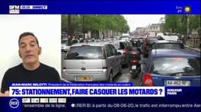 "Tout le monde ne peut pas venir à Paris en vélo", assure Jean-Marc Belotti, président de la Fédération française des motards en colère et opposé au stationnement payant pour les deux-roues motorisés