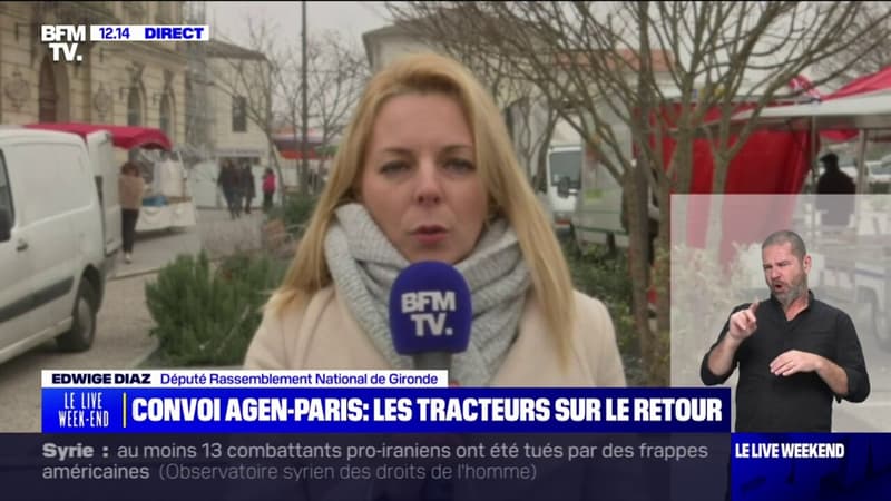Crise agricole: opération tractage des militants du Rassemblement national sur un marché en Gironde