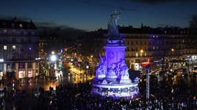 La place de la République, le soir du 10 janvier 2016.