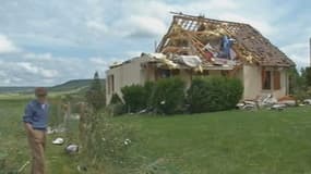 La maison de Jean-François à Chatillon-sur-Seine , détruite par la tornade de mercredi soir