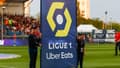 Le Logo de la Ligue 1 présenté avant un match, le 27 mai 2023