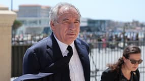 Le président du Modem, François Bayrou, à Marseille le 23 mai 2024 lors des obsèques de l'ancien maire de Marseille, Jean-Claude Gaudin 