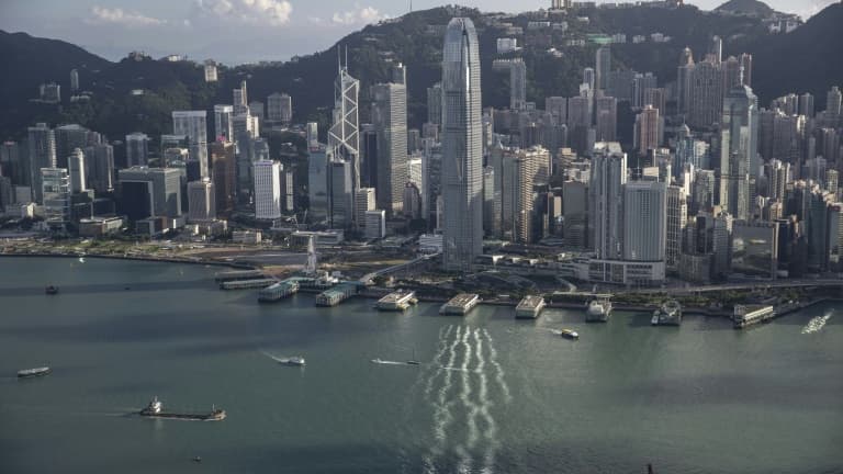 Vue aérienne de la ville de Hong Kong en septembre 2020