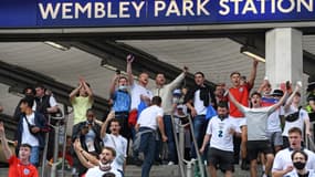 Des supporters anglais à Wembley
