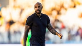 THierry Henry lors du match entre la Slovénie et l'équipe de France Espoirs (0-4, qualifs Euro 2025), le 11 septembre 2023