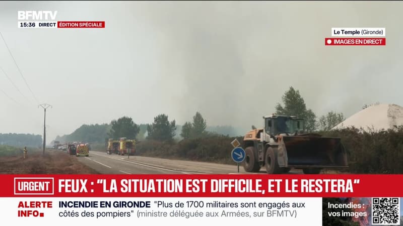 Incendie en Gironde: une reprise de feu du côté du Camp de Souge, au Temple