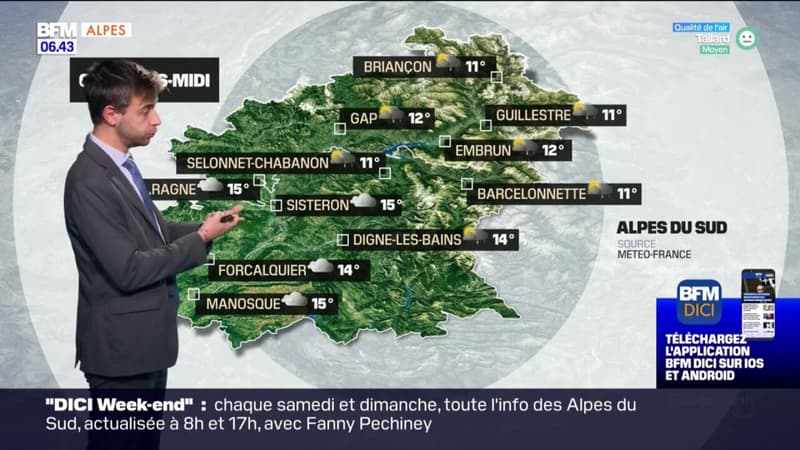 Météo Alpes du Sud: beaucoup de nuages et un peu de pluie, 11°C à Briançon, 15°C à Manosque