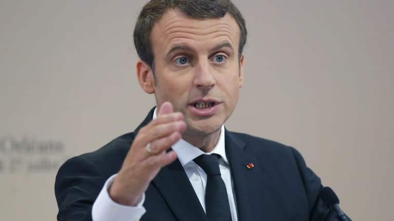 Le président Emmanuel Macron lors d'un discours à Orléans le 27 juillet 2017 (image d'illustration)