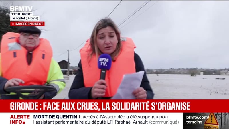 Face au crues en Gironde, le maire de Fontet participe aux opérations de sauvetage