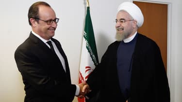 François Hollande et Hassan Rohani à l'ONU le 27 septembre dernier