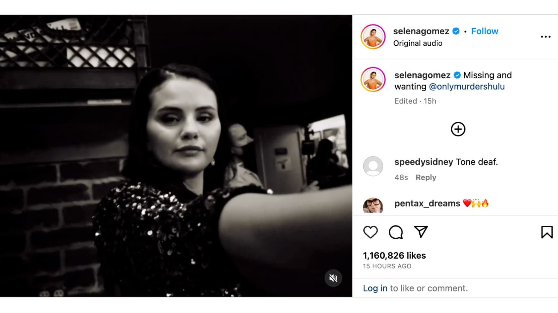La publication de Selena Gomez désormais supprimée