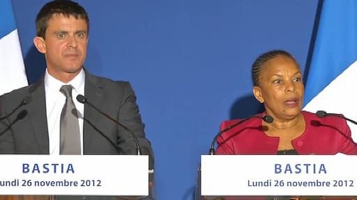 Manuel Valls et Christiane Taubira sont en déplacement à Bastia, en Corse, pour 48h.