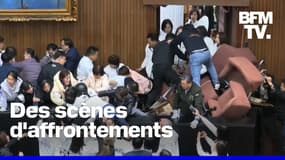  À Taïwan, des affrontements et mêlées géantes en plein Parlement 