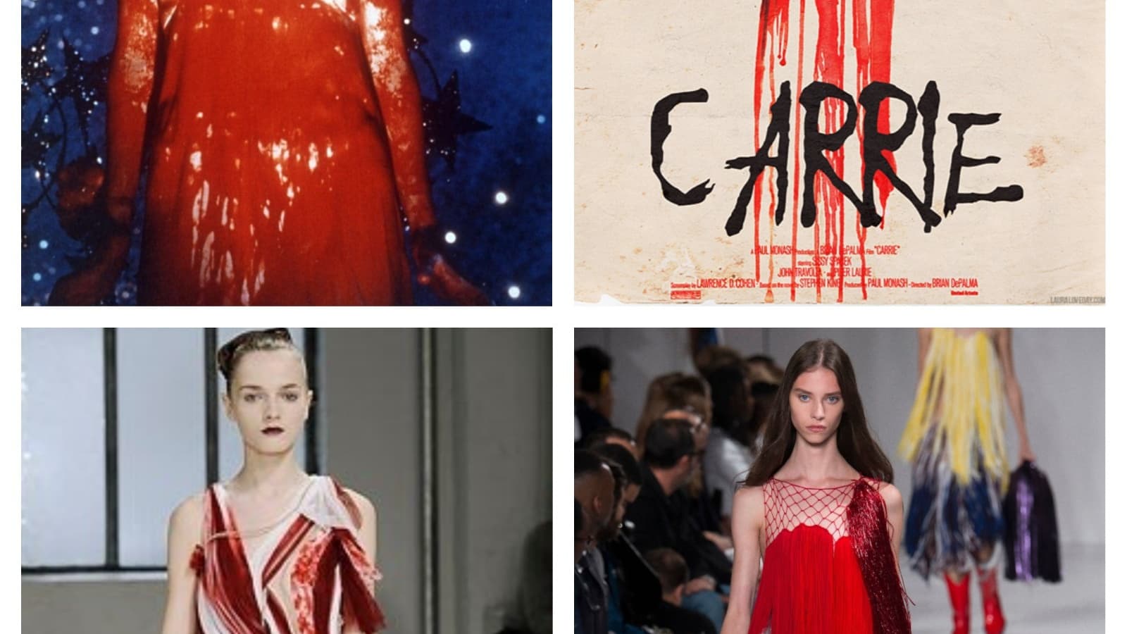 Le film Carrie (extrait et affiche, un défilé Rodarte, un défilé Calvin Klein Le film Carrie (extrait et affiche, un défilé Rodarte, un défilé Calvin Klein