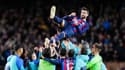 Gérard Piqué après son dernier match avec le FC Barcelone. 