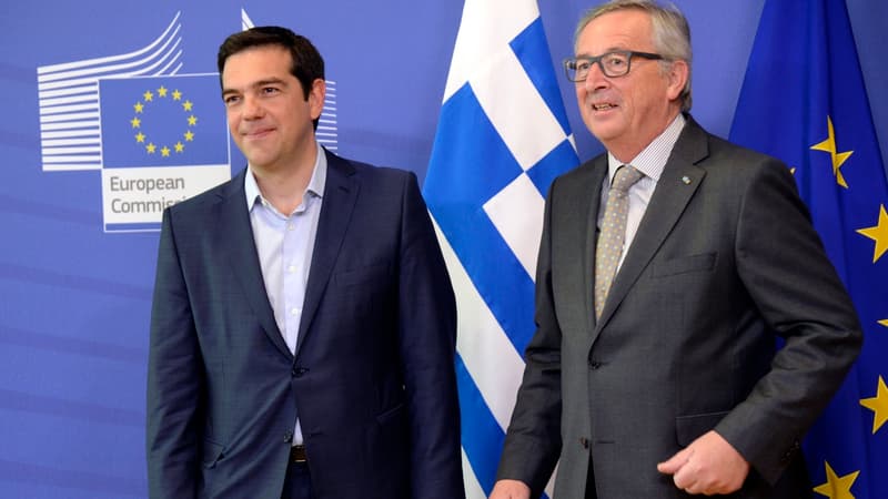 Aelxis Tsipras et Jean-Claude Juncker mercredi soir