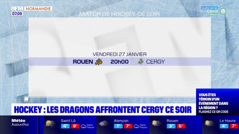 Ligue Magnus: les Dragons de Rouen affrontent Cergy à domicile