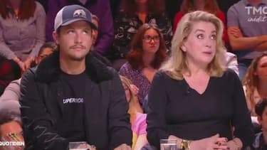 Nefkeu et Catherine Deneuve sur le plateau de Quotidien