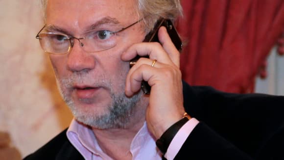 Laurent Joffrin, à l'hôtel Lassay à Paris pour la remise du prix politique du Trombinoscope, le 28 janvier 2014.