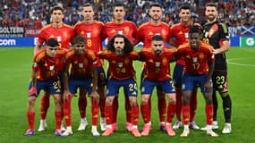 La sélection espagnole, avec Robin Le Normand et Aymeric Laporte, face à l'Italie à l'Euro, le 20/06/2024