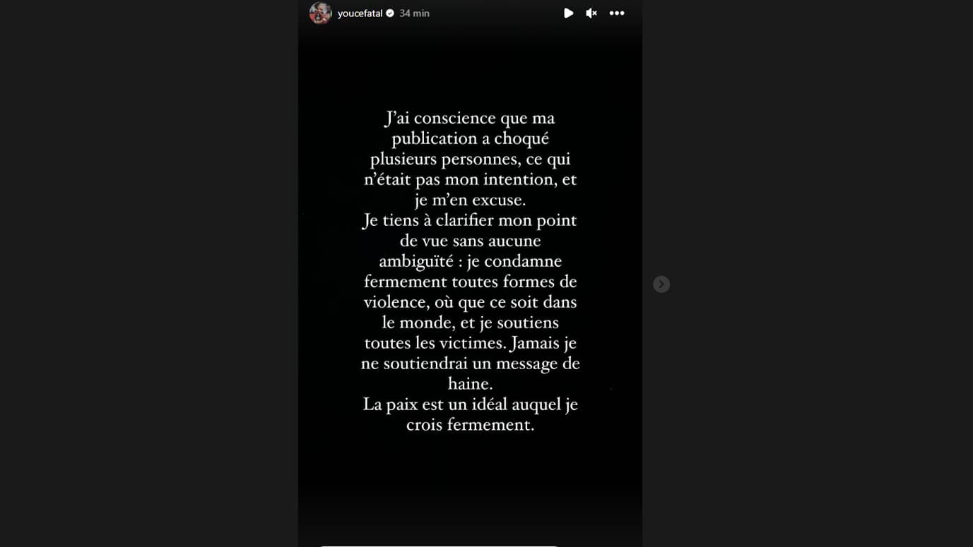Le message d'excuse de Youcef Atal Le message d'excuse de Youcef Atal
