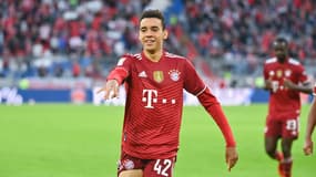 Jamal Musiala lors d'un match de Bundesliga avec le Bayern, le 28 août