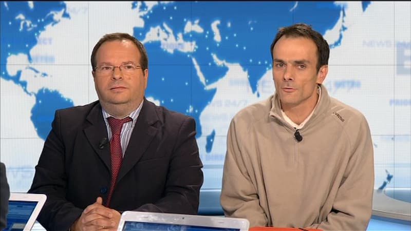 Stéphane Assayag et Etienne Baillon, futurs époux, sur BFMTV le 28 mai 2013.