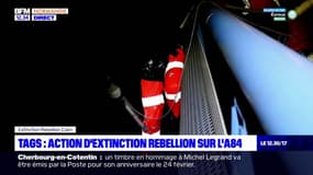 Normandie: action d'Extinction Rebellion sur l'A84