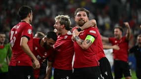 La joie des Géorgiens après leur victoire face au Portugal