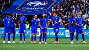 Le soulagement des Bleus lors de la séance de tirs au but du match France-Croatie (2-0, 5 t.a.b. 4, Ligue des Nations), le 23 mars 2025